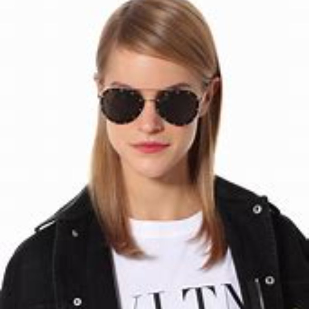 Valentino Black Aviator Sunglasses